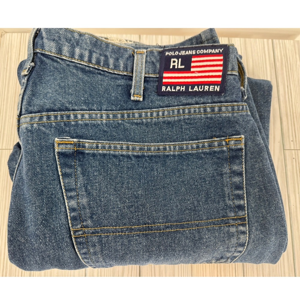 Vintage Polo Jeans‎ Company Ralph Lauren Loose Fit Blue Denim Jeans Men's 40x34